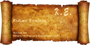 Kutas Ervina névjegykártya